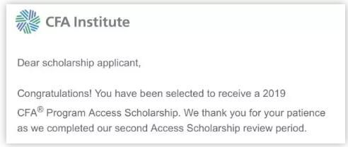 终于在1月18号早上收到了协会发来的邮件通知说我通过了二轮的筛选，拿到了access scholarship